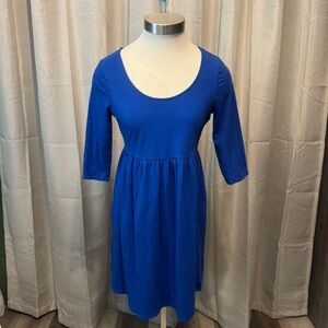 Garnet Hill Blue Scoop Neck Dress